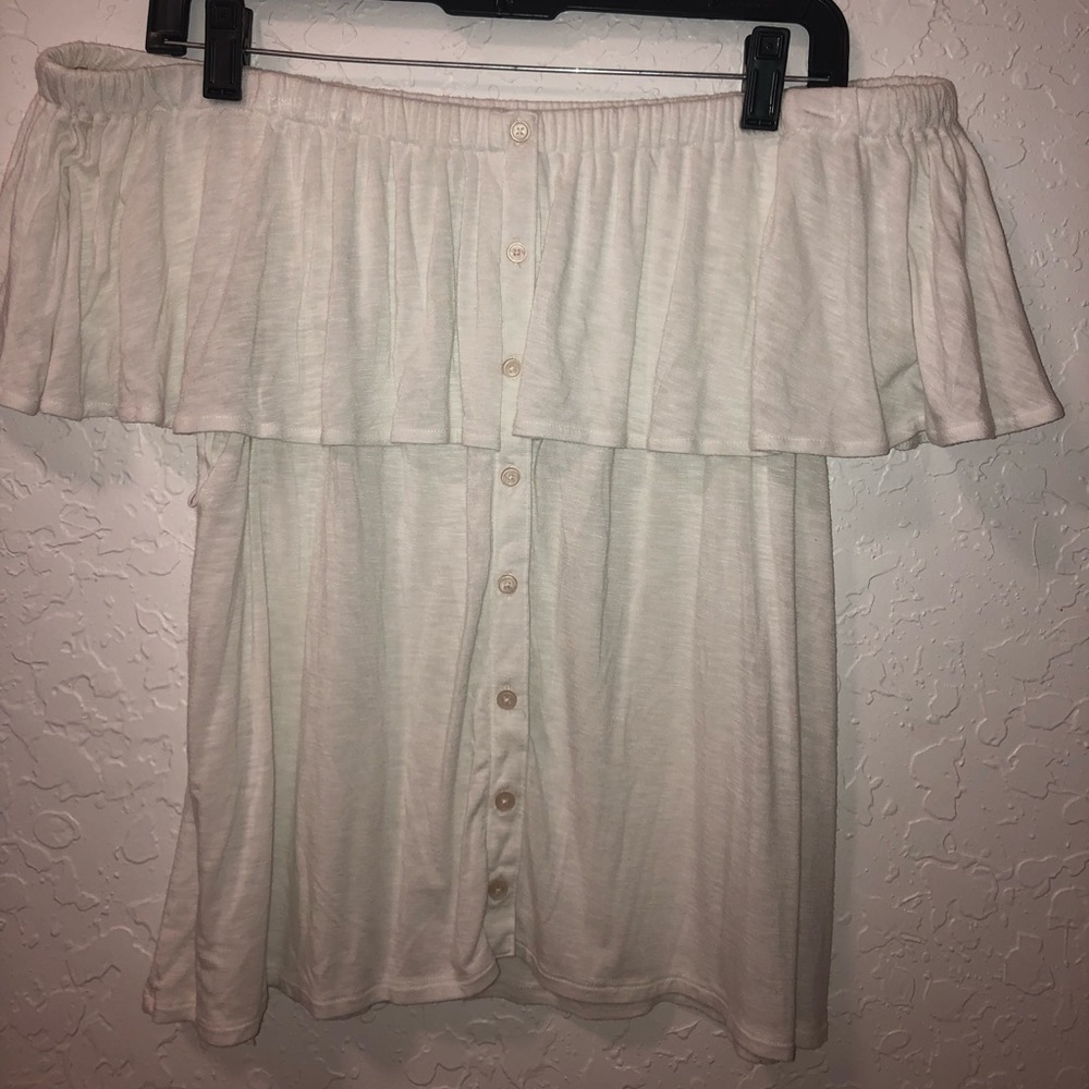 Off the shoulder white top